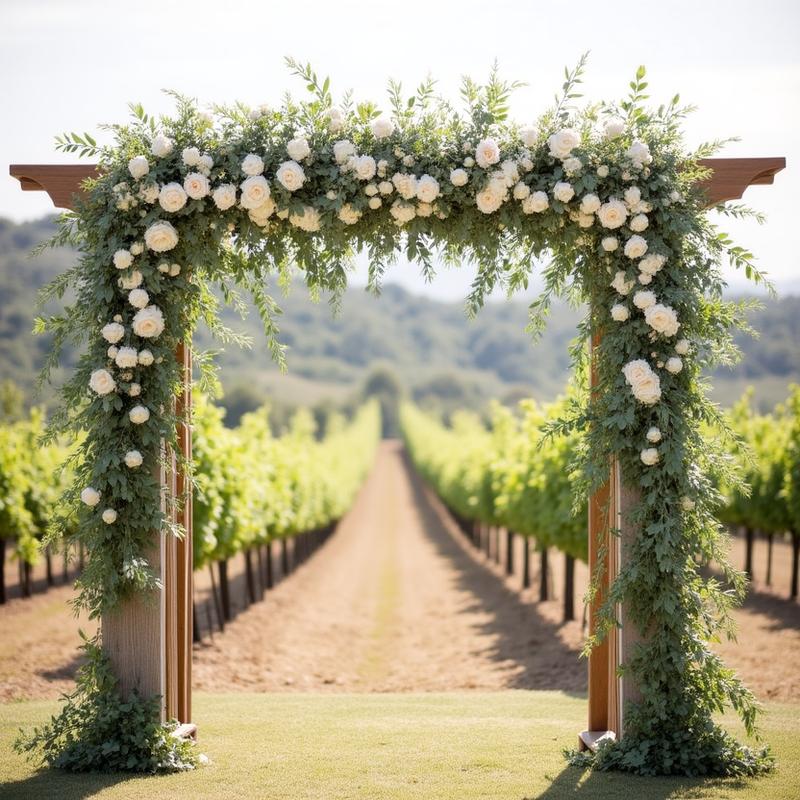 Detailed floral arch for ceremony